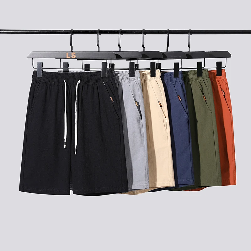 Summer Linen Shorts Men Casual Shorts Trunks Fitness Beach Shorts Man Breathable 100% Cotton Short Trousers