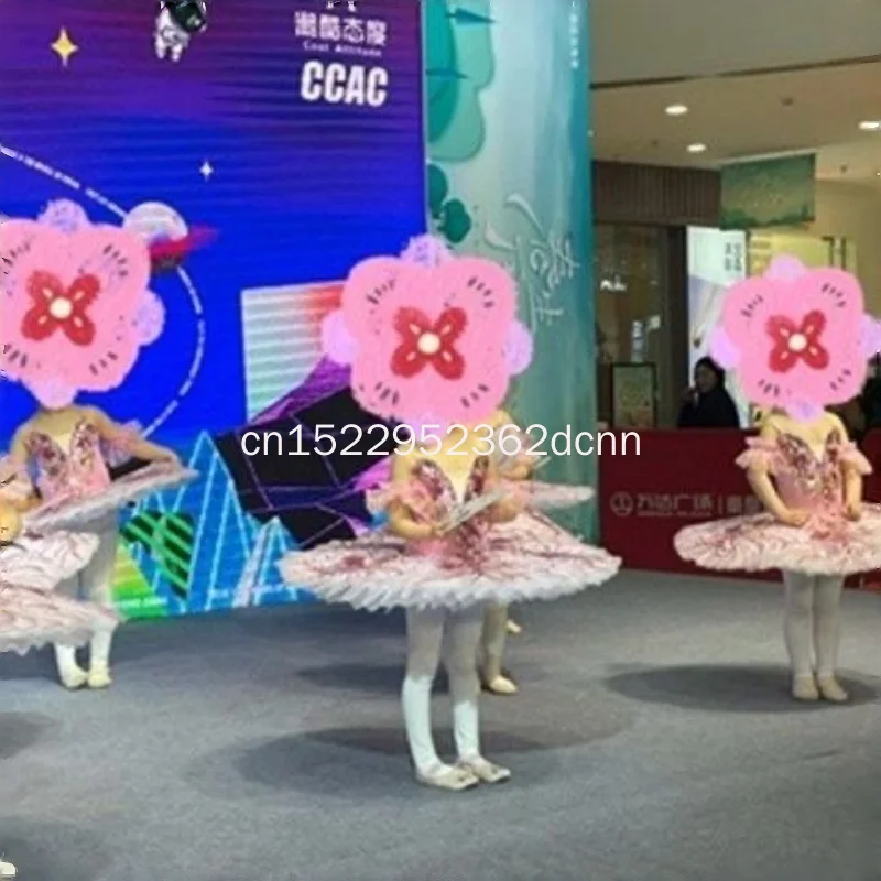 Robe de danse de Ballet professionnelle pour filles, jupe Tutu du petit cygne, Costume de spectacle violet pour enfants pour le nouvel an