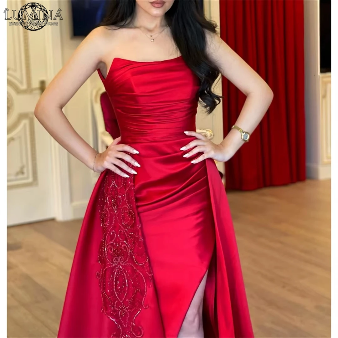 Lumina Damen Hochzeits- und Partykleidung Maßgeschneiderte Ballkleider 2026 Luxuriöse Partykleider für Besondere Anlässe A-Linien-Kleid mit Schlitz