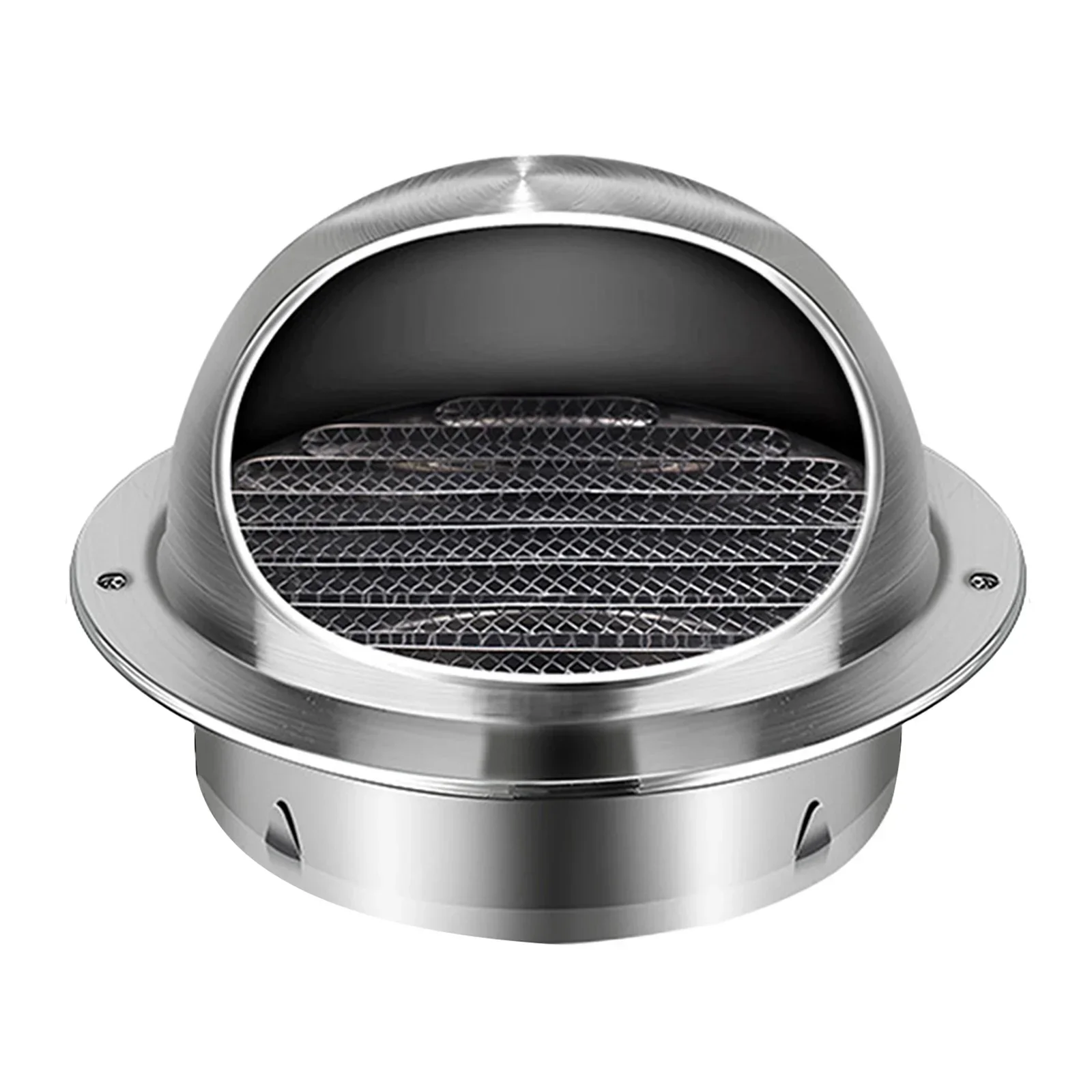 Stainless Steel Wall Vent Cover for Heating Cooling System Round Vent Cap with Pest Screens Hemispherical Hood Design