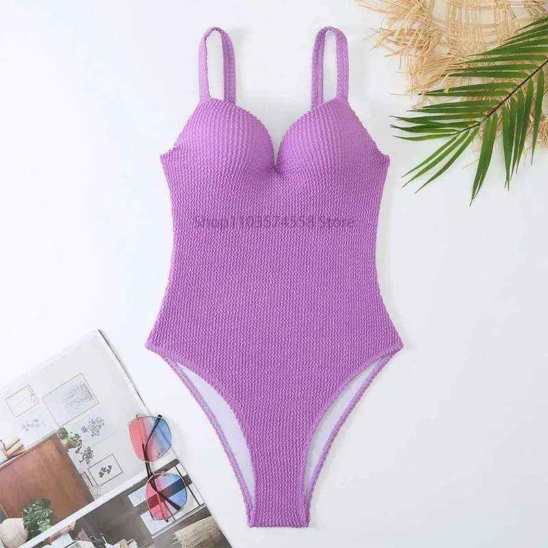 Women's one-piece reinforced swimsuit, smooth swimsuit, summer beach clothing