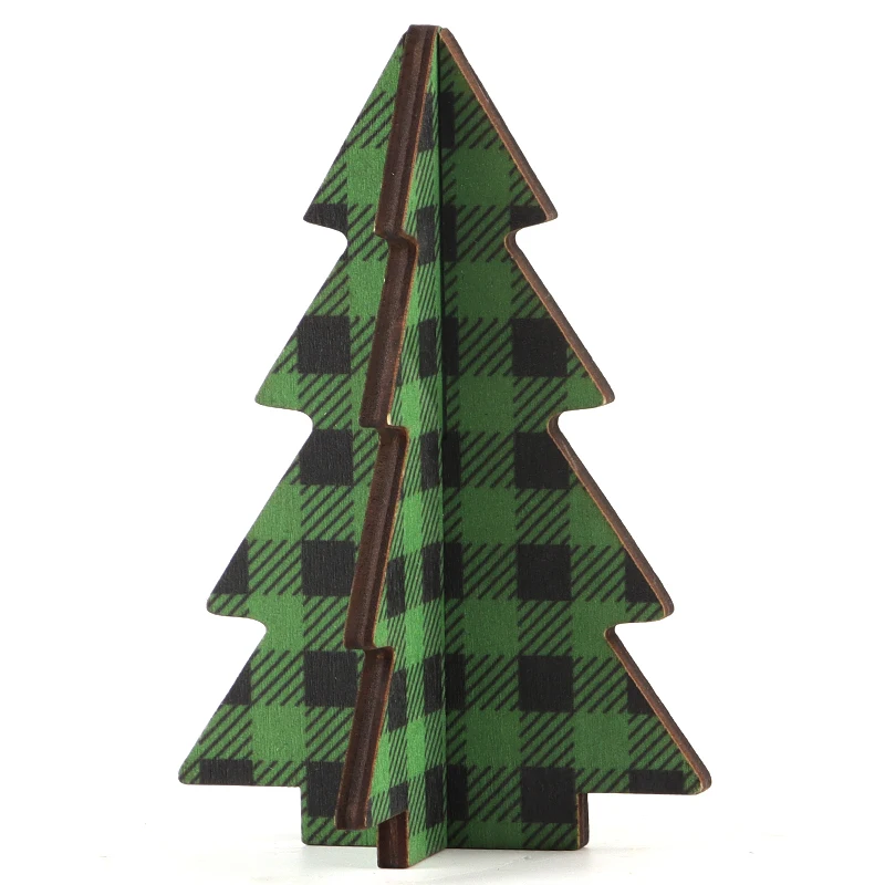 

(3PCS/bag)7.95-14cm Christmas Tree Wooden Crafts Interior Decoration New Year Matching Design Atmosphere Showdown