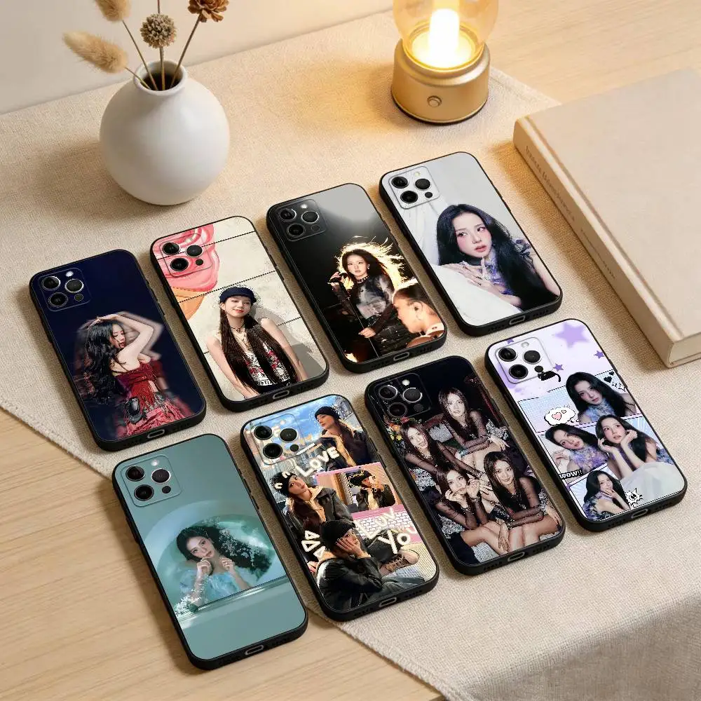 Чехол для телефона с изображением певца K-pop J-JISOO для iPhone 17, 16, 15, 14, 13, 12, 11 Plus, Pro Max, мягкий силиконовый чехол черного цвета.