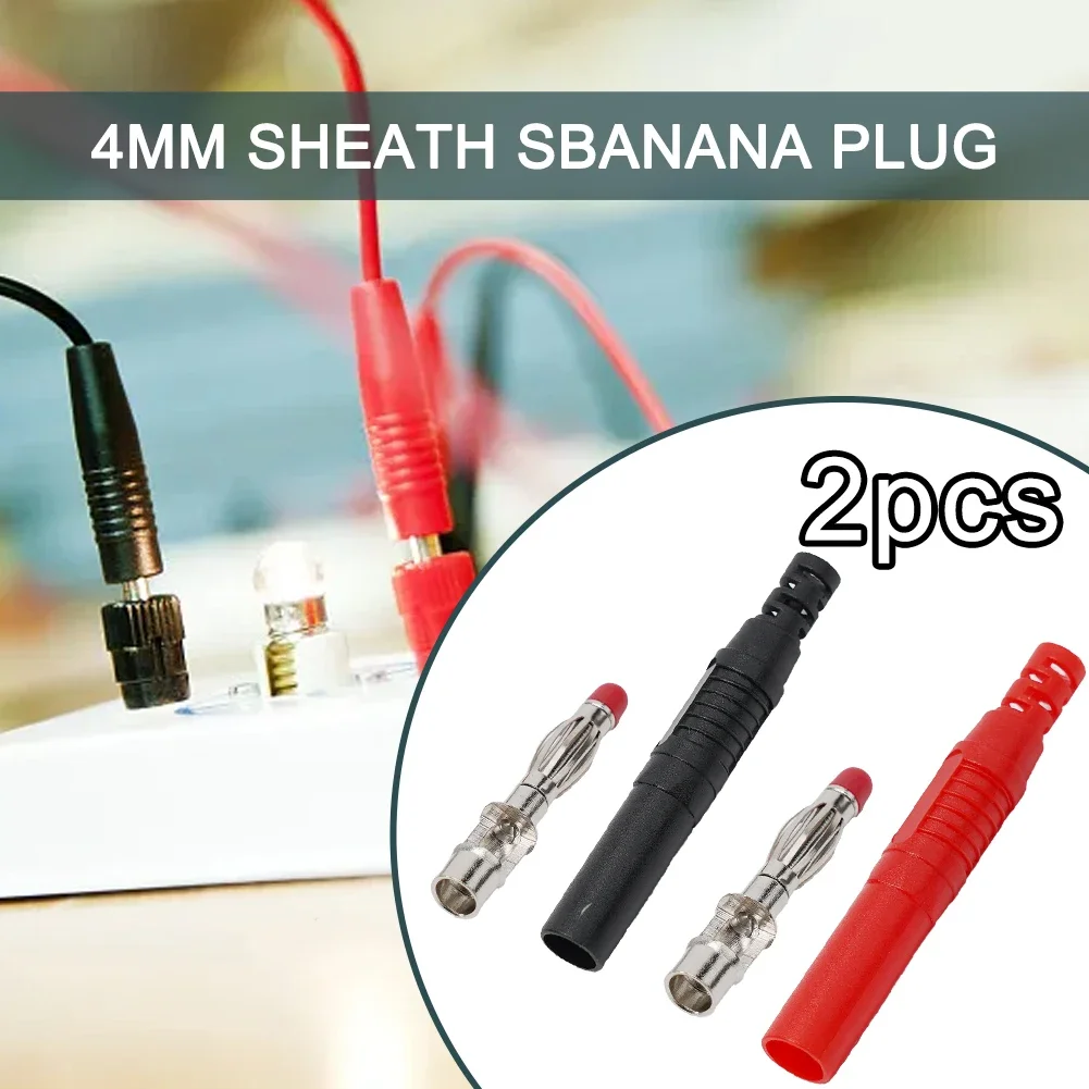 4mm Straight Wire Male Banana Plug Insulated Male Plug Safety 2Pcs 4mm Banana CATII 1000V /MAX 32A Connectors Particular