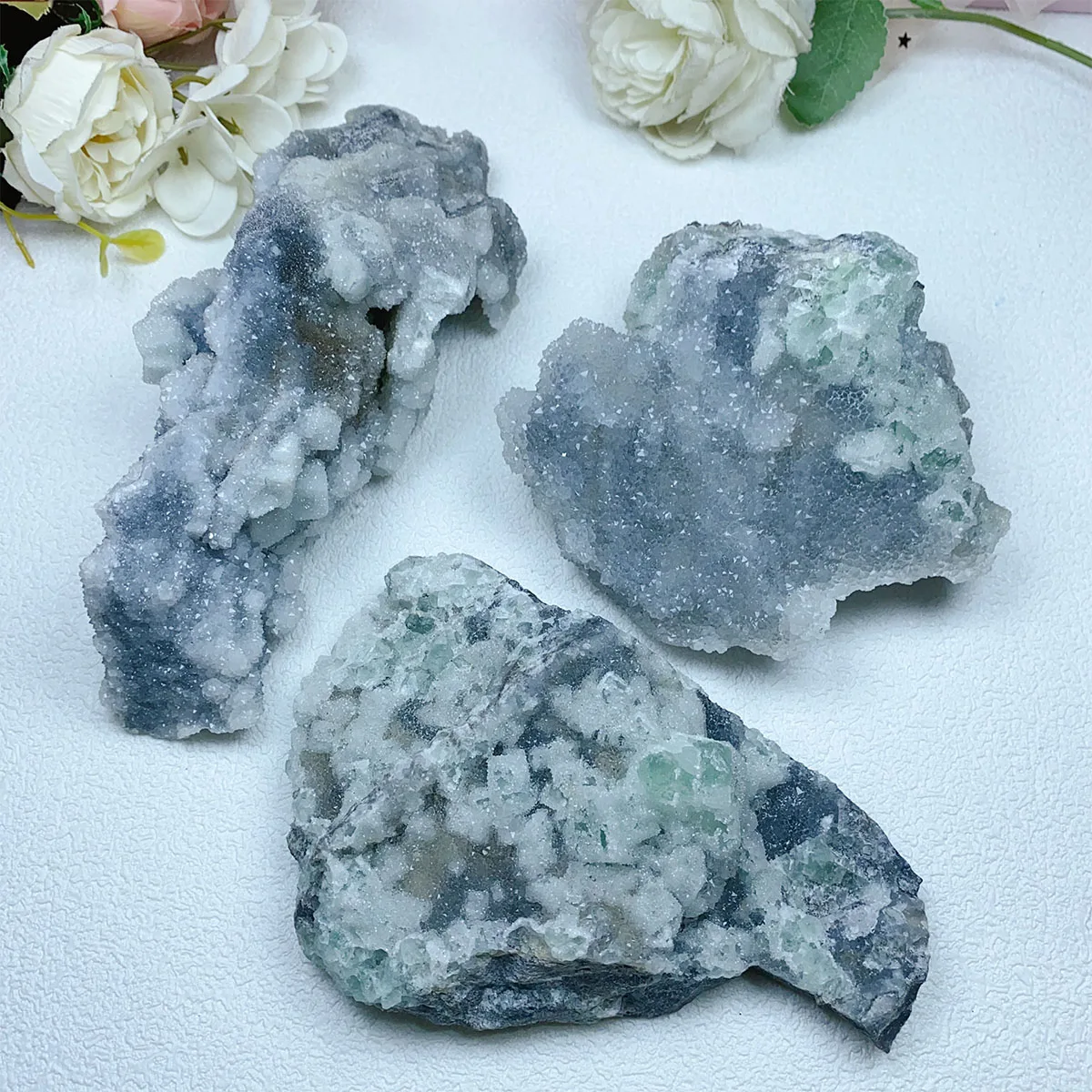 Natural Confectionery Fluorite Crystal Mineral Specimen Reiki Energy Home Decoration Gem Gift