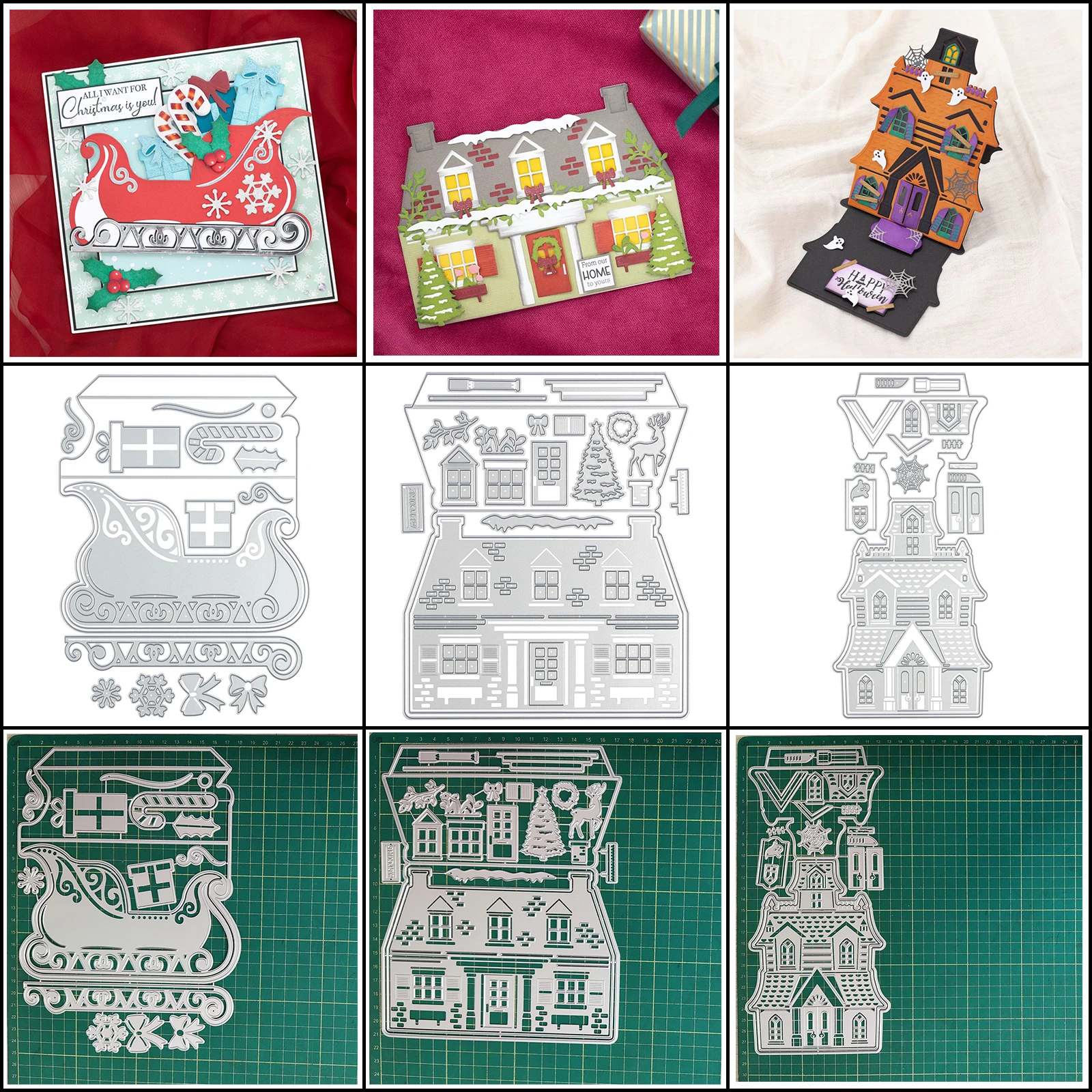 

House Sled Frame Metal Cutting Dies for DIY Scrapbooking Photo Album Decorative Embossing Paper Card Crafts Die Cut 2023