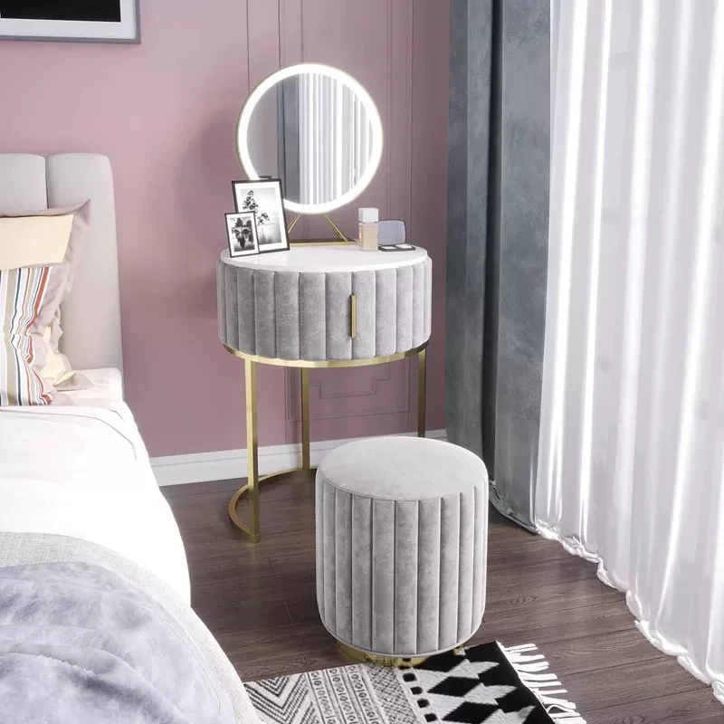 Bedside Beauty Dressing Tables Elegant Station Round Corner Vanity Desks Compact Girls Schminktisch Mid Century Furniture