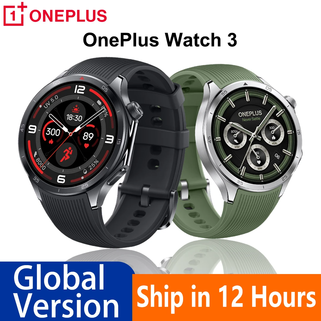 

Global Version OnePlus Watch 3 Smart Watch 1.5 inch AMOLED 32GB Memory Snapdragon W5 Wear OS by Google NFC IP68 5ATM SmartWatch