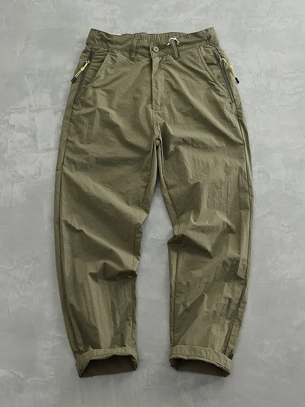 Lightweight Thin Qui Dry Summer Casual Pants Men's Loose Straight Leg Outdoor Ice Silk Thin Workwear Trousers Straight Cut