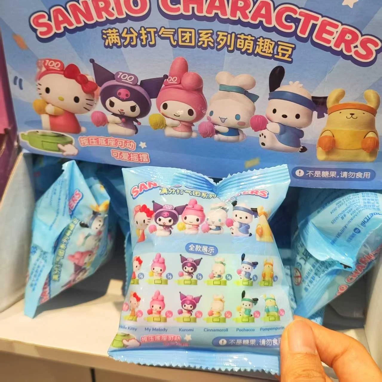 شخصيات سانريو صندوق أعمى صغير لعبة فريق التشجيع رئيس دمية متحركة شخصيات كاواي مرحبا كيتي كورومي مكتب ديكور هدايا الاطفال