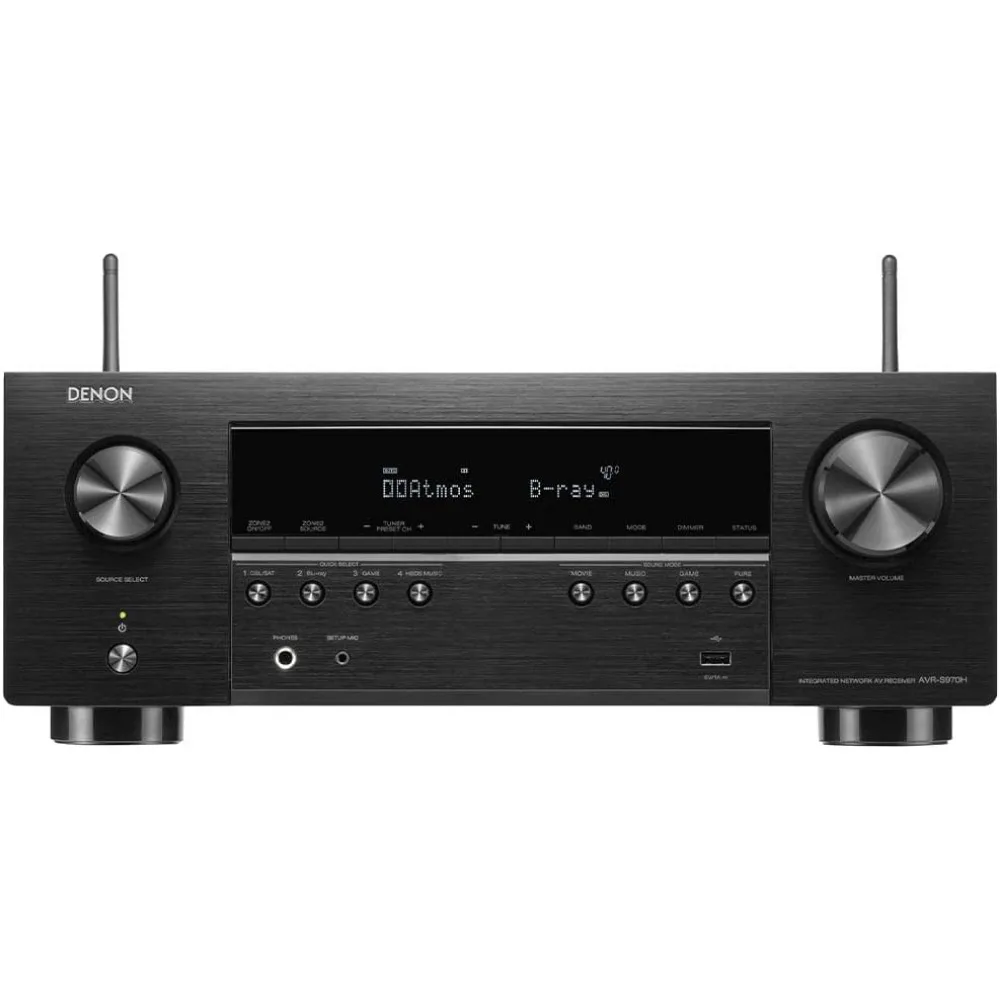 AV Receiver - Built for Gaming, Music Streaming, 3D Audio & Video, Alexa + HEOS, Black