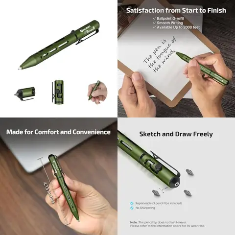 OLIGHT O'Pen Mini 2 Dual Function Ballpoint Pen and Pencil with Replaceable EDC Refill and Pencil Tip for Smooth Writing Ideal