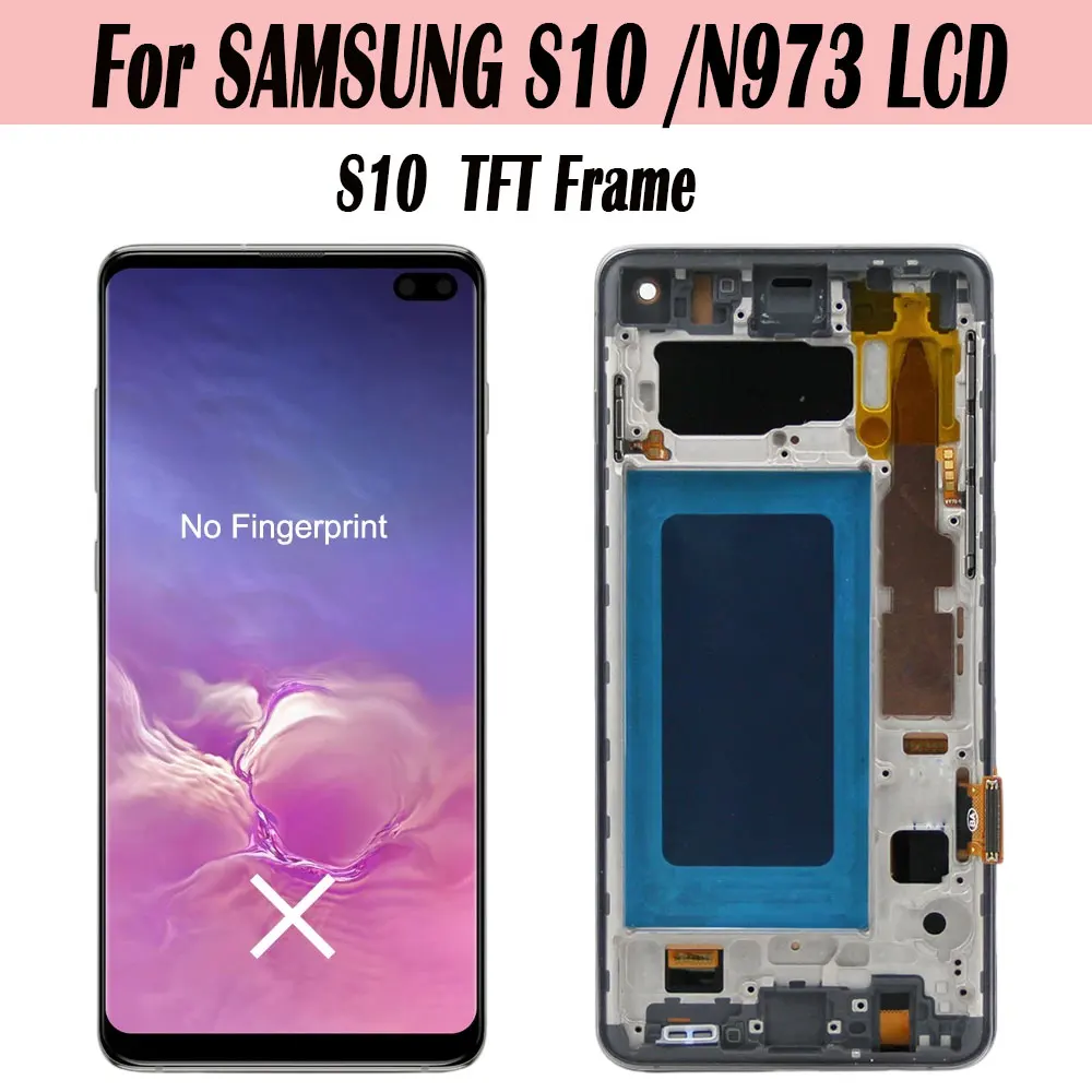 Imagem -05 - Super Amoled Lcd Touch Screen Digitador Assembly para Samsung S10 Sm-g973f Sm-g973u G973 Peças de Reparo