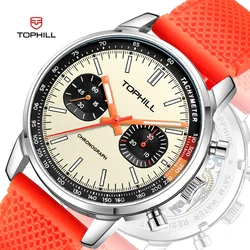 TOPHILL 1963 Pilot Watch with Seagull ST1901 Movement Wristwatch Mechanical Chronograph Sapphire Mirror Surface 50 Waterproof