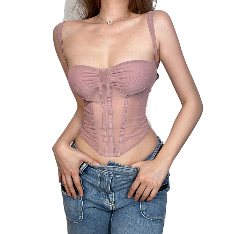 

Corset Tube Tops Charming Open Hot All-match Casual Breathable Summer Travel Cool Confident Women's Fishbone Vest