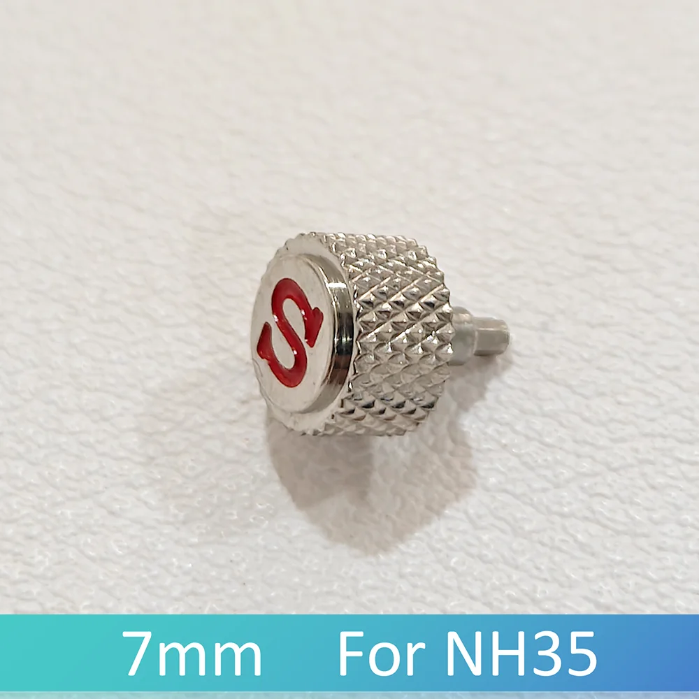 

7mm For NH35/VK63 Crown S Logo Silver Black Gold Multi Color 316L stainless steel Precise Screw-in Crowns Replacement Part