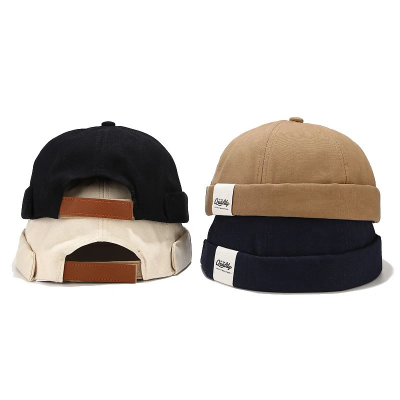 Bocca-Casquette docker sans visière pour homme, bonnets sans visière, style breton, solide, réglable, hip hop, transporteurs ble, été