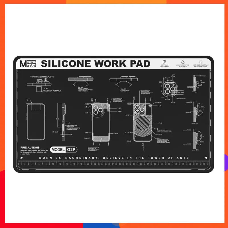 

MaAnt Multi-functional Working Mat High-Temp Resistant Silicone Repair Mat for Phone & PC Maintenance with Glue & Stain Removal