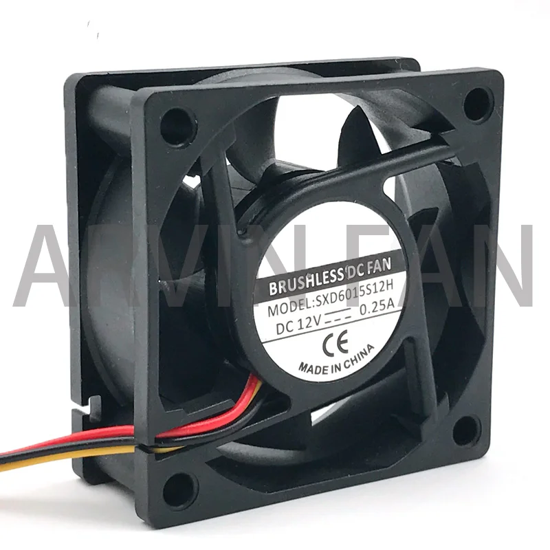 Ventilador silencioso 6025 de 2 piezas, 12v CC, 60mm, 60x60x25mm, manga de 12V, 0.18A, 3 cables, inversor de servidor plomo, Pc, Cpu