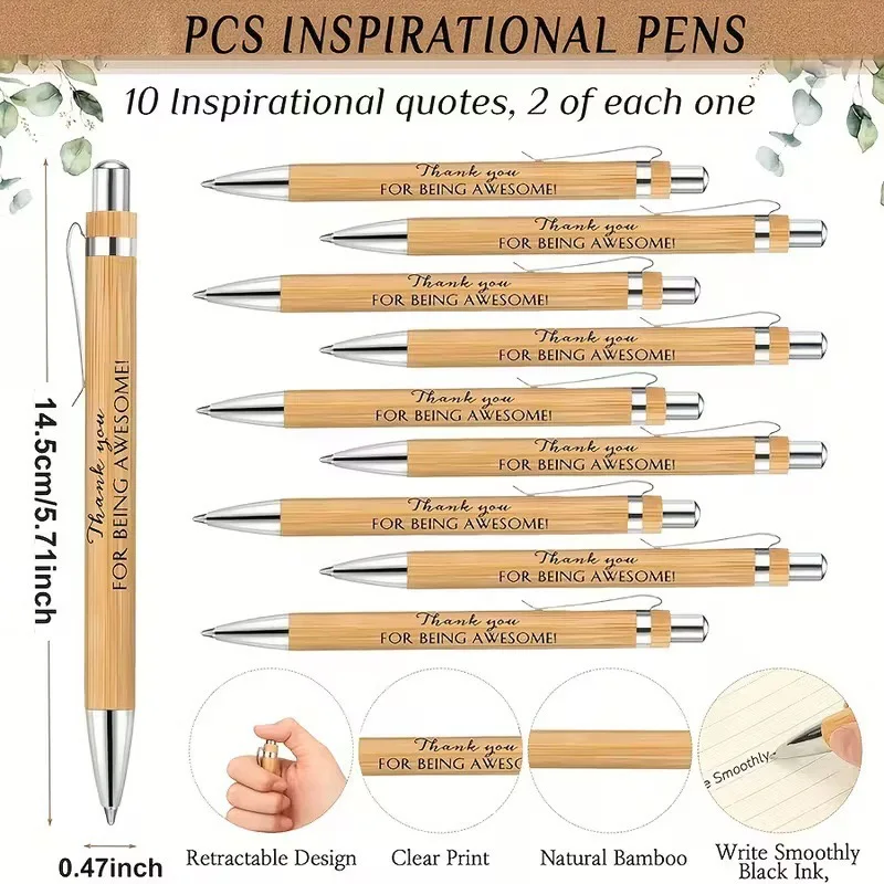 10 Set Employee Appreciation Gifts Includes Thank You Wood Bamboo Pen May You Be Proud Sign Ballpoint Pen Employee Appreciation