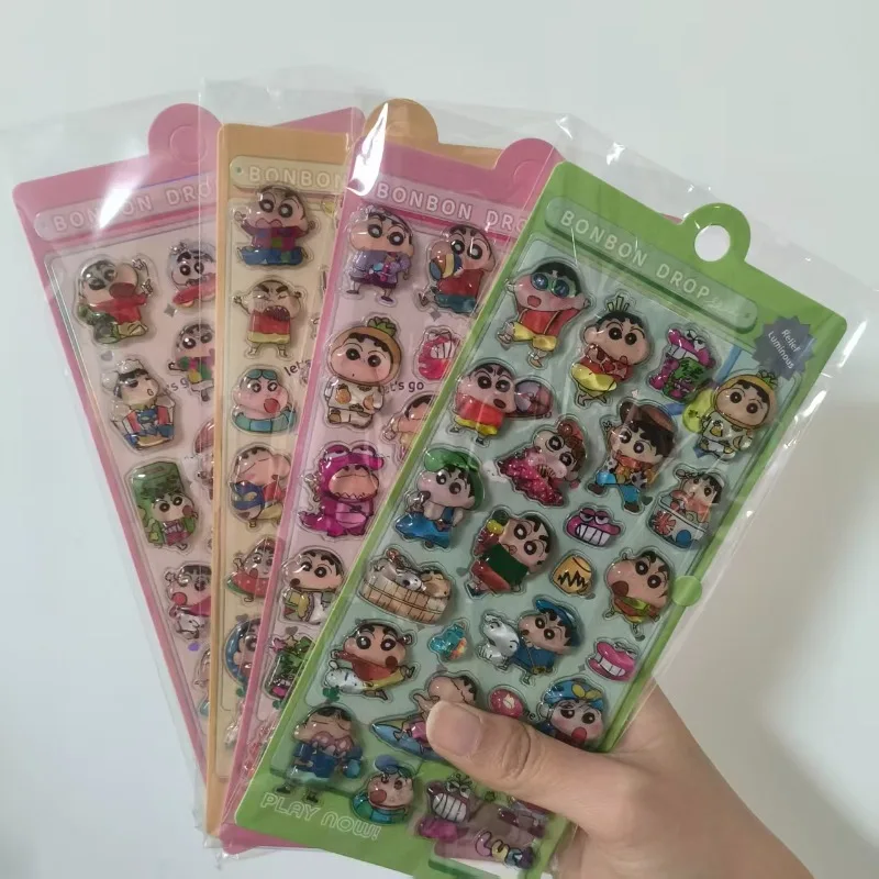 크레용 신짱 릴리프 스티커 만화 독창성 어린이 보상 스티커 패션 섬세한 개성 장식 스티커