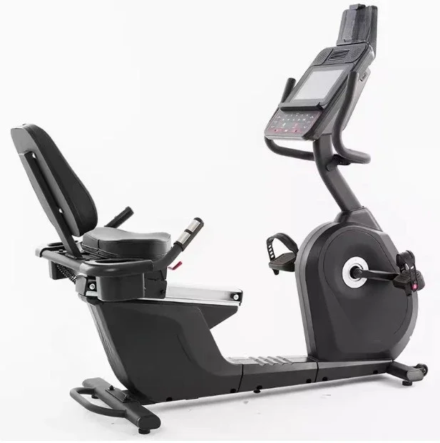 Cardio recumbent exercise bike, commercial electromagnetic touch screen adjustable backrest mute