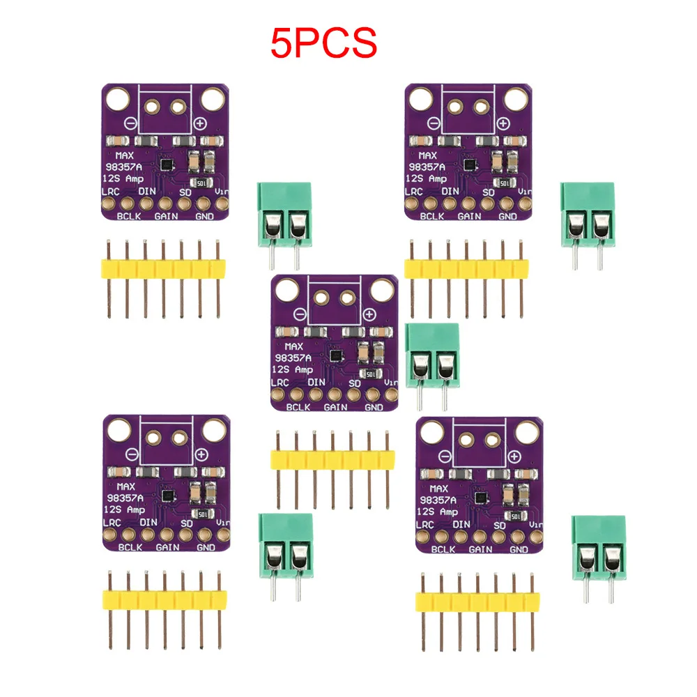 5PCS MAX98357 MAX98357A BGA I2S 3W Klasse D Verstärker Breakout Interface I2S DAC Decoder für Audio
