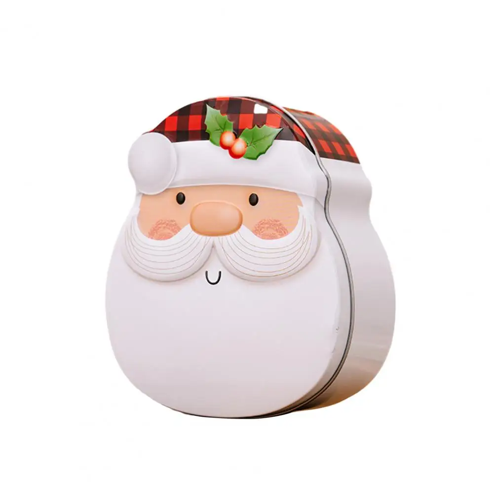 Christmas Iron Box Christmas Candy Box Santa Claus Snowman Penguin Chocolate Cookies Snacks Festive Iron Container for Gifts