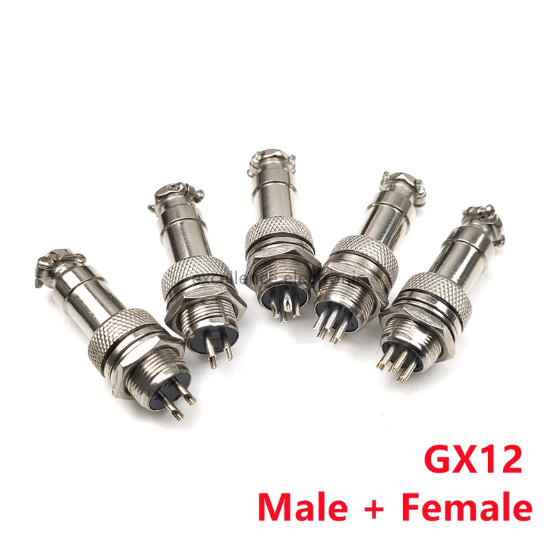 GX12 GX16 GX20 2P/3/4/5/6/7/8 Pin Female Male Air Aviation Connector Power Cable Electrical Plug Socket and Rubber Dust Cap