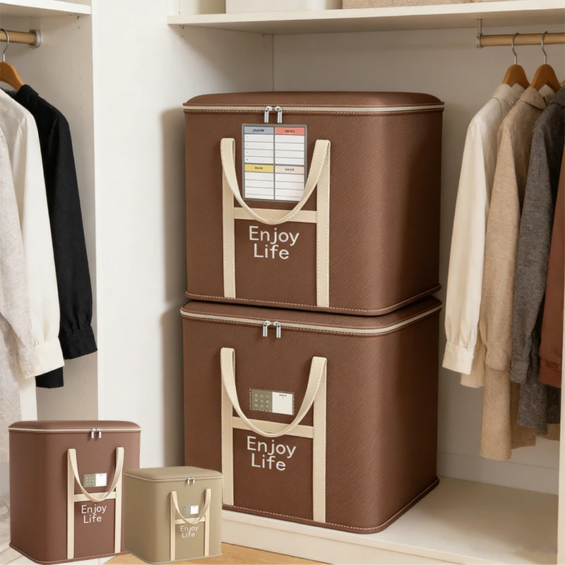 

Thick and Durable Clothing Storage Bag Environmentally Friendly Odorless Washable Storage Box with Double Handles Foldable 수납 상자