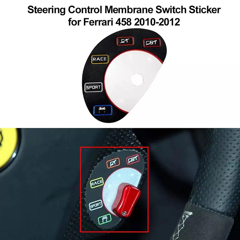 Steering Control Membrane Switch Sticker for Ferrari 458 2010-2012