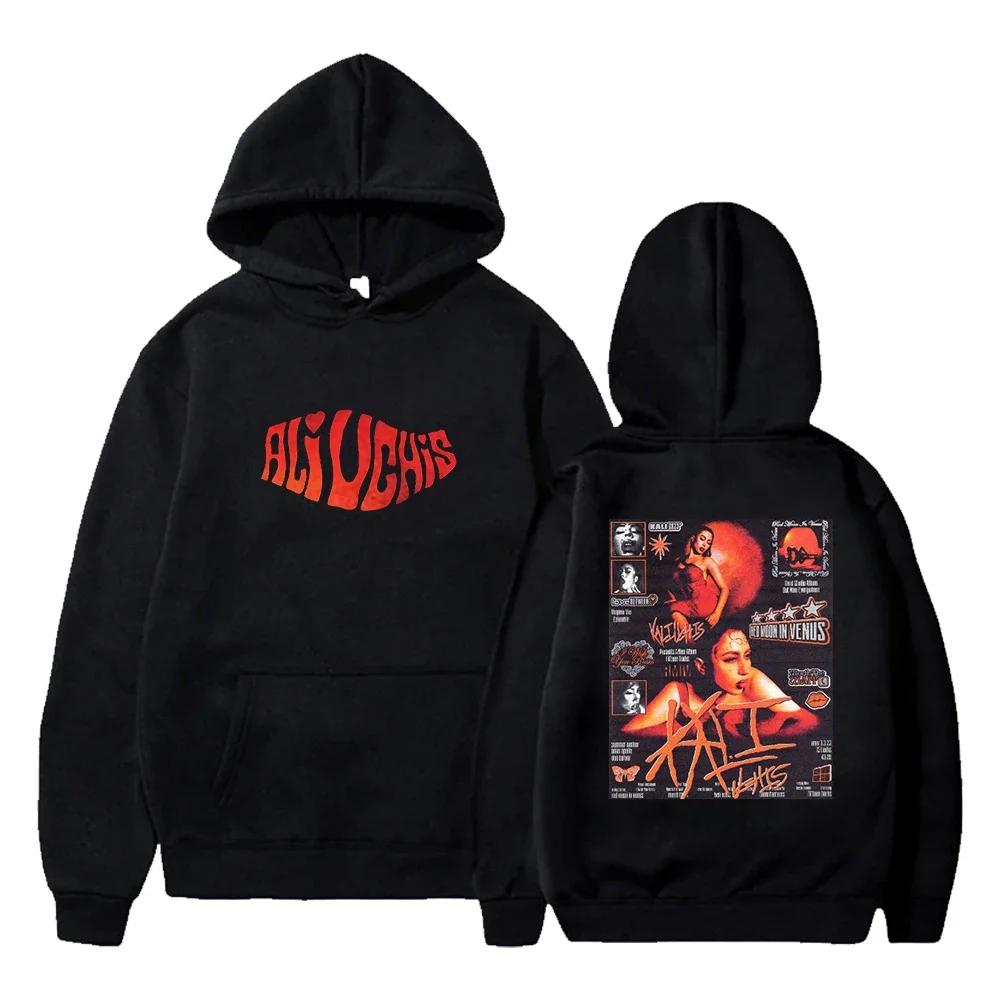 Kali Uchis Red Moon in Venus West Coast Tour Oversized Women/Men Hoodie Sweatshirt Y2K Streetwear Hip Hop Pullover Hooded Jacket