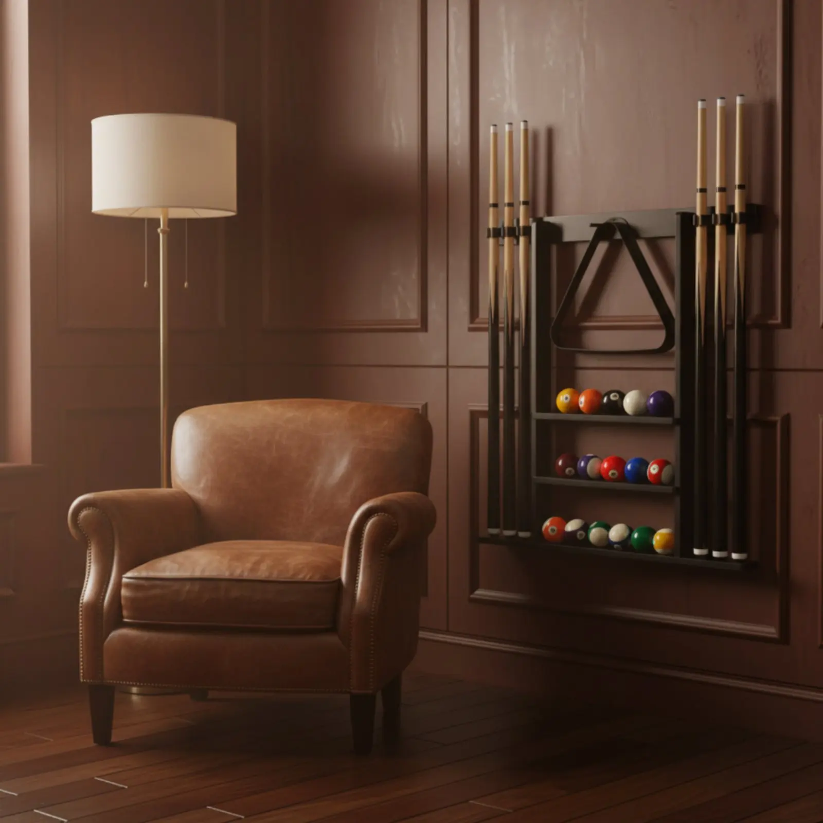 Billiard Cue Rack Black Finish Billiard Cue Stand Game Furniture Easy to Install Sports Storage Scratch Protection for Club Room view 6