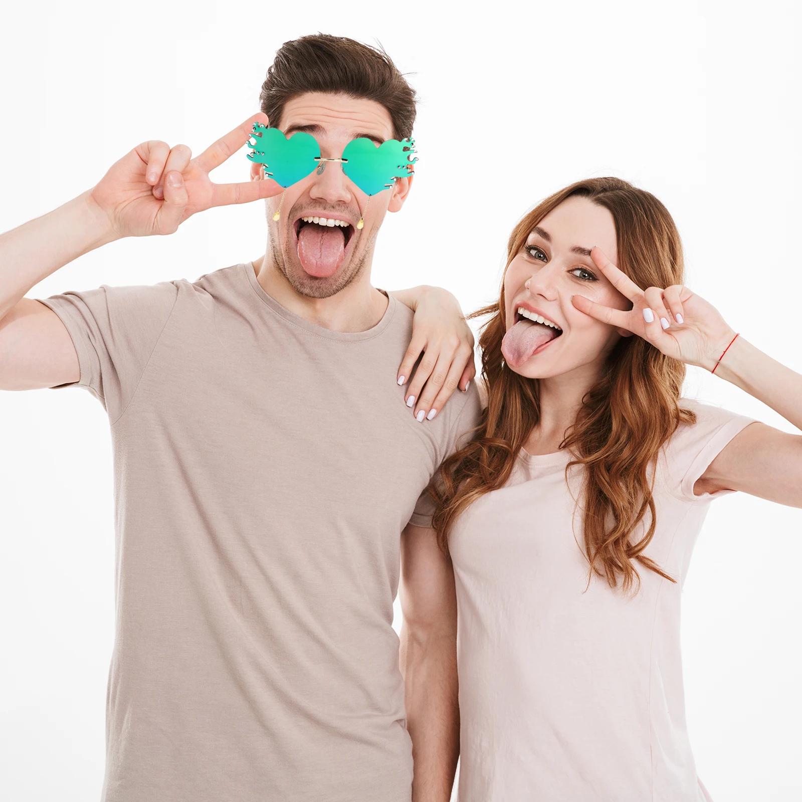 

Heart Sunglasses Lightweight Party Eyeglasses Photo Taking Glasses Decorative Costume Accessory Compact Design For Travel