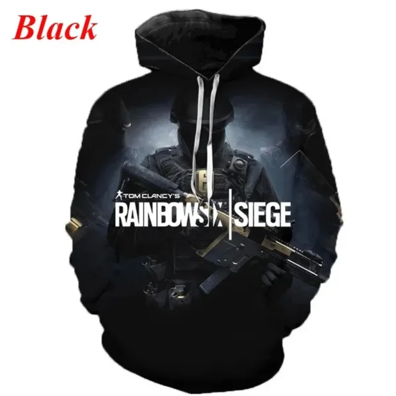 Game Rainbow Six Hoodie Unisex Realistic 3D Print Cool Men's and Women's Autumn and Winter Sweater Game Hoodie Hip Hop