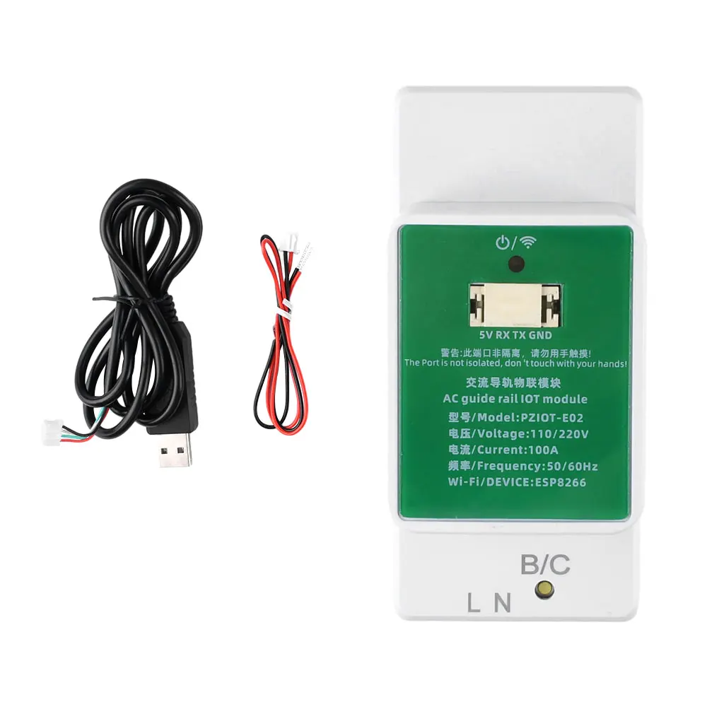 Imagem -02 - Intelligent Wifi Monofásico ac Guia Rail Iot Módulo Medidor de Energia Elétrica Tensão Atual 110v 220v 100a Pziot-e02