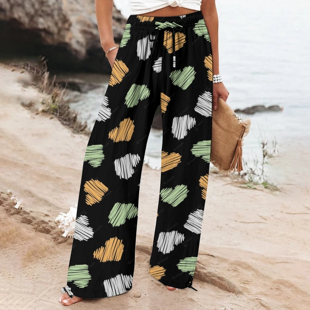 

Colorful Hearts Women's High Waisted Wide Leg Sweatpants Summer Casual Jogger Pant For Wome Oversized Sports Pants