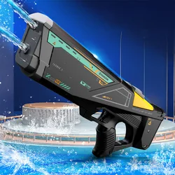 Pistola de água elétrica para crianças Double Water Jet Armazenamento automático Pistola de água portátil Praia de verão, luta ao ar livre, brinquedos para meninos