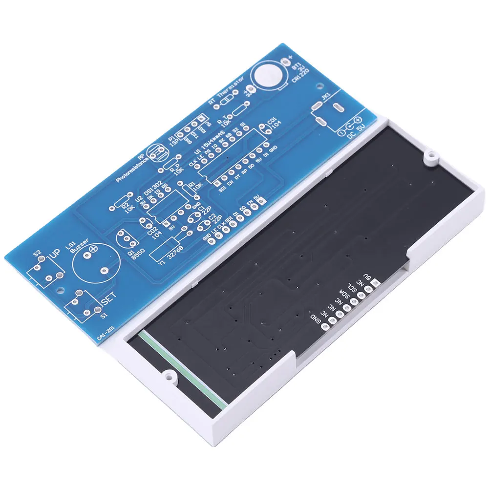 طقم إلكتروني على مدار الساعة الرقمية الملونة، عرض تاريخ درجة الحرارة في الأسبوع، طقم تجربة لصنع الساعة الإلكترونية لمشروع اللحام #6