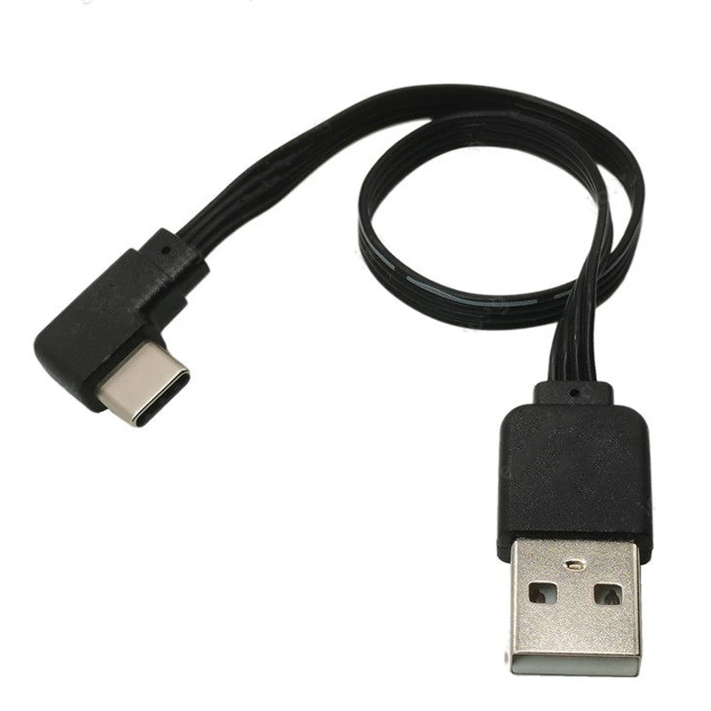 1 Stück 10/30/50/100cm USB-A auf Typ-C Kabel 90 Grad L-förmig Lade- und Datensynchronisationskabel Rechts/Links/Ober-/Unterwinkel USB-Kabel – Detail 2