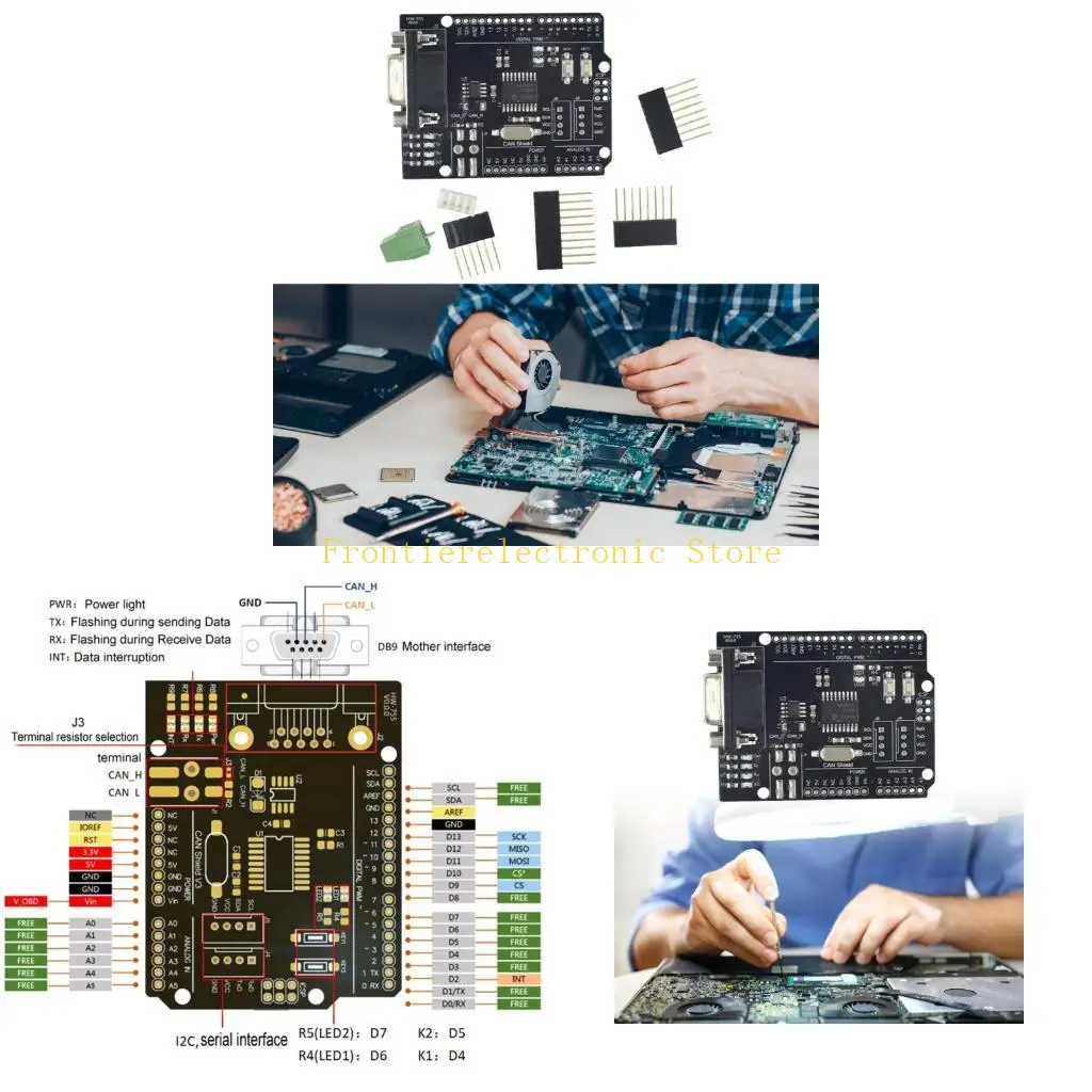 

G8DB MCP2515 CAN CAN Module Poard Экранированная для интеллектуальной транспортировки и соединения