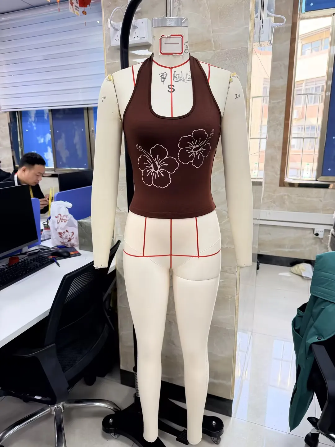 Women Flower Print Halter Tops Slim Fit Open Back Sleeveless Crop Vest Stylish Summer Streetwear