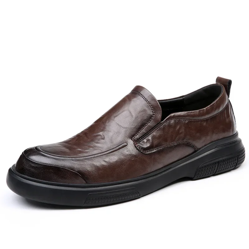 

Обувь из натуральной кожи, мужские броги, мужская деловая обувь из коровьей кожи на плоской подошве, брендовая мужская обувь, черный, коричневый DX039