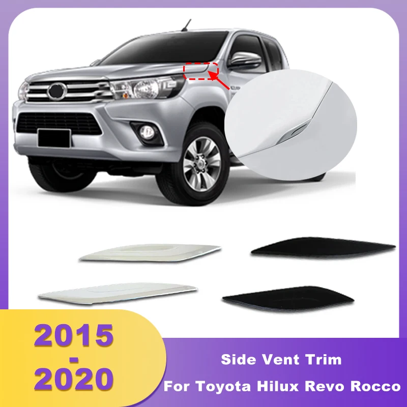 ABS Chrome Side Vent Trim Decorative Strips For For Toyota Hilux Revo Rocco 2015 2016 2017 2018 2019 2020 SR5 Car Accessories