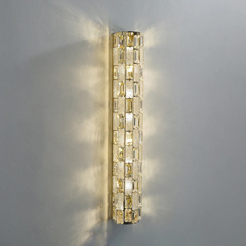 Imagem -05 - Moderno Cristal de Luz de Parede Lâmpada g4 Lâmpada Sconce Ouro Cromo Foyer Quarto Restaurante Dropshipping 40 cm 50 cm 60cm Aço Inoxidável