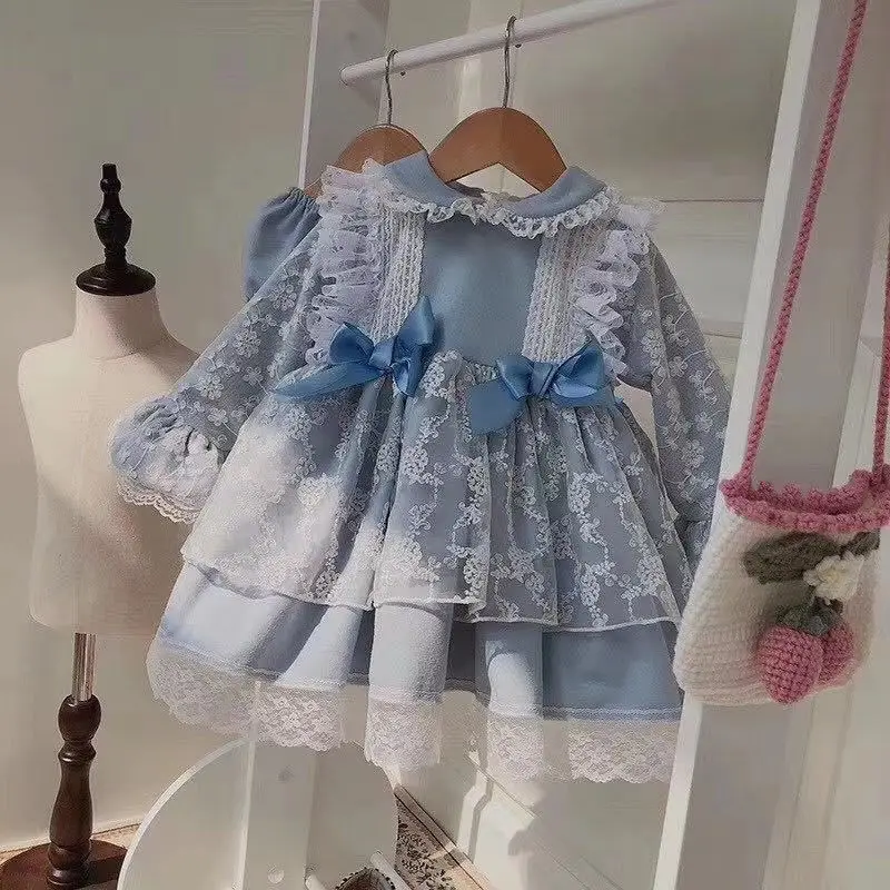 Baby Girl Vintage Dress Children Spanish Lolita Dresses Infant Christening Birthday Ball Gowns Little Girls Princess Vestidos