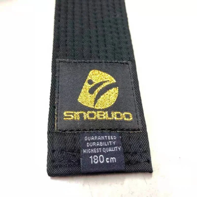 Anpassbare Taekwondo Schwarz Gürtel WTF ITF 1,8 M-3M Schwarz Gürtel Stickerei 5cm Breite Karate Judo Uniform Baumwolle Taille Band пояс