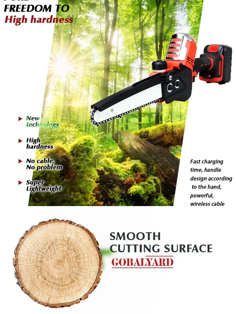 GOBALYARD 21V KS-HS-E Long Reach Chainsaws 600W mini chain saw Single hand saw