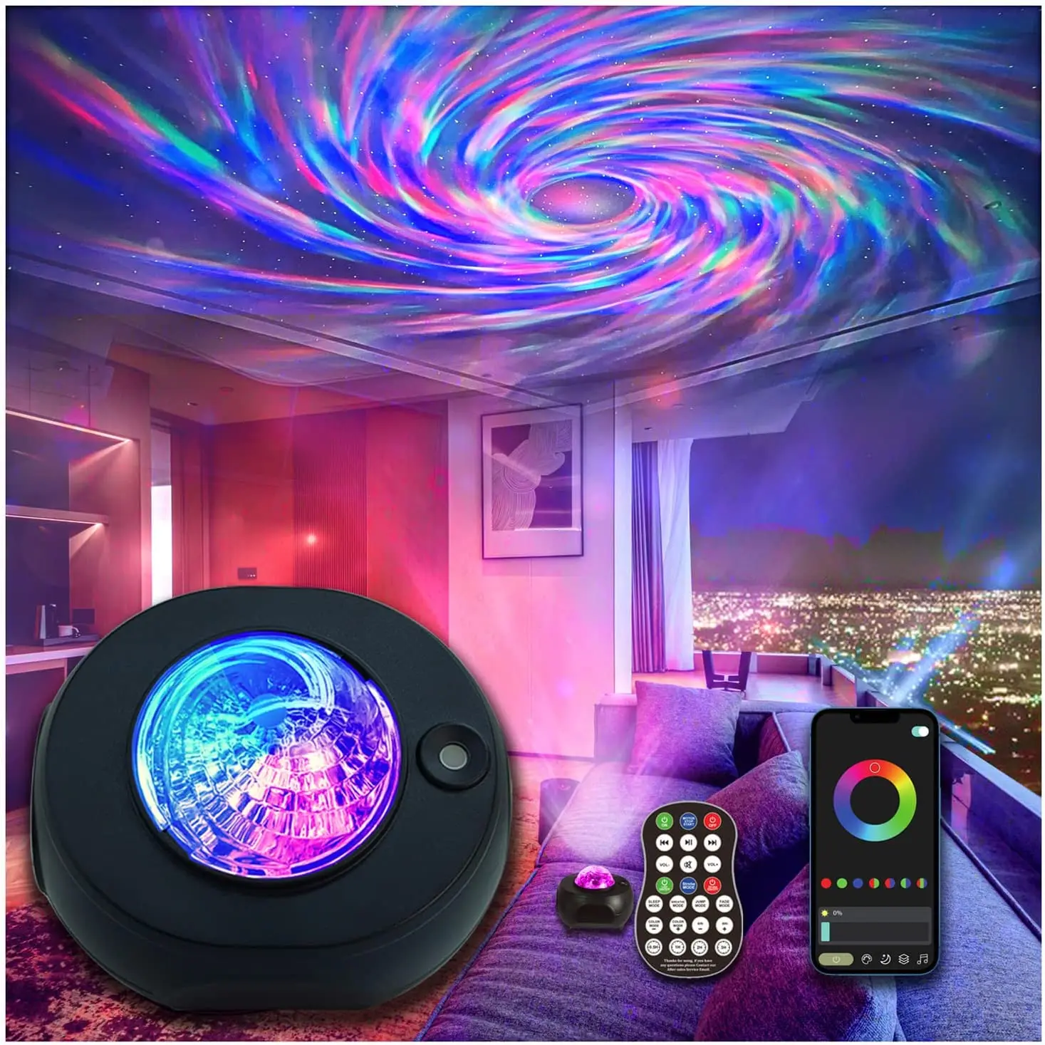 

Star projector, Milky Way projector, luminous night light, birthday decoration and remote nebula projection lamp, home theater,