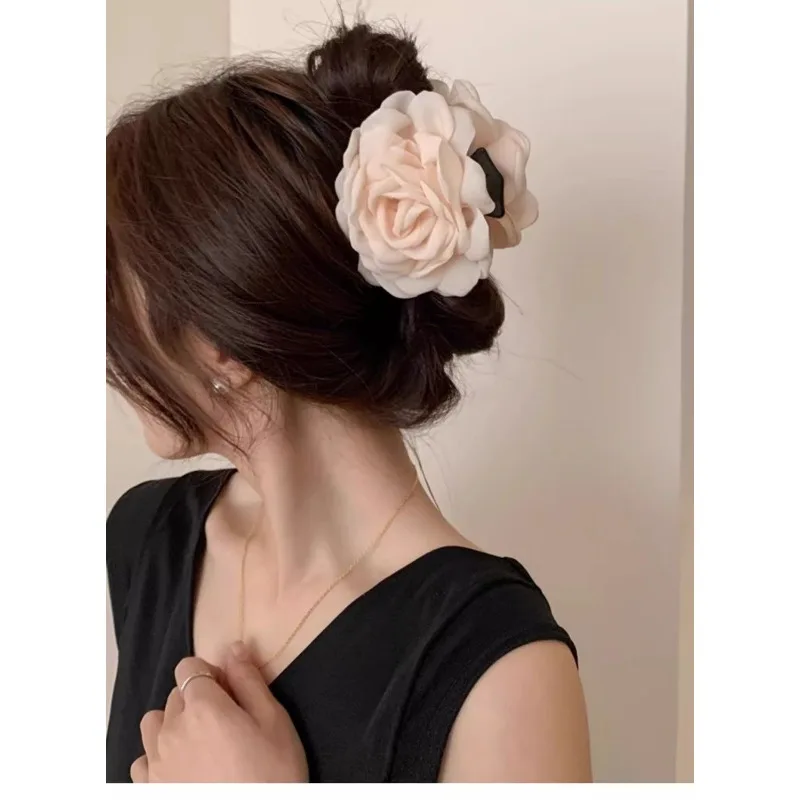

Rose Flower Hairclip For Women Elegant Hair Shark Clip Headwear Hairclamps For Women Girls Hair Accessories